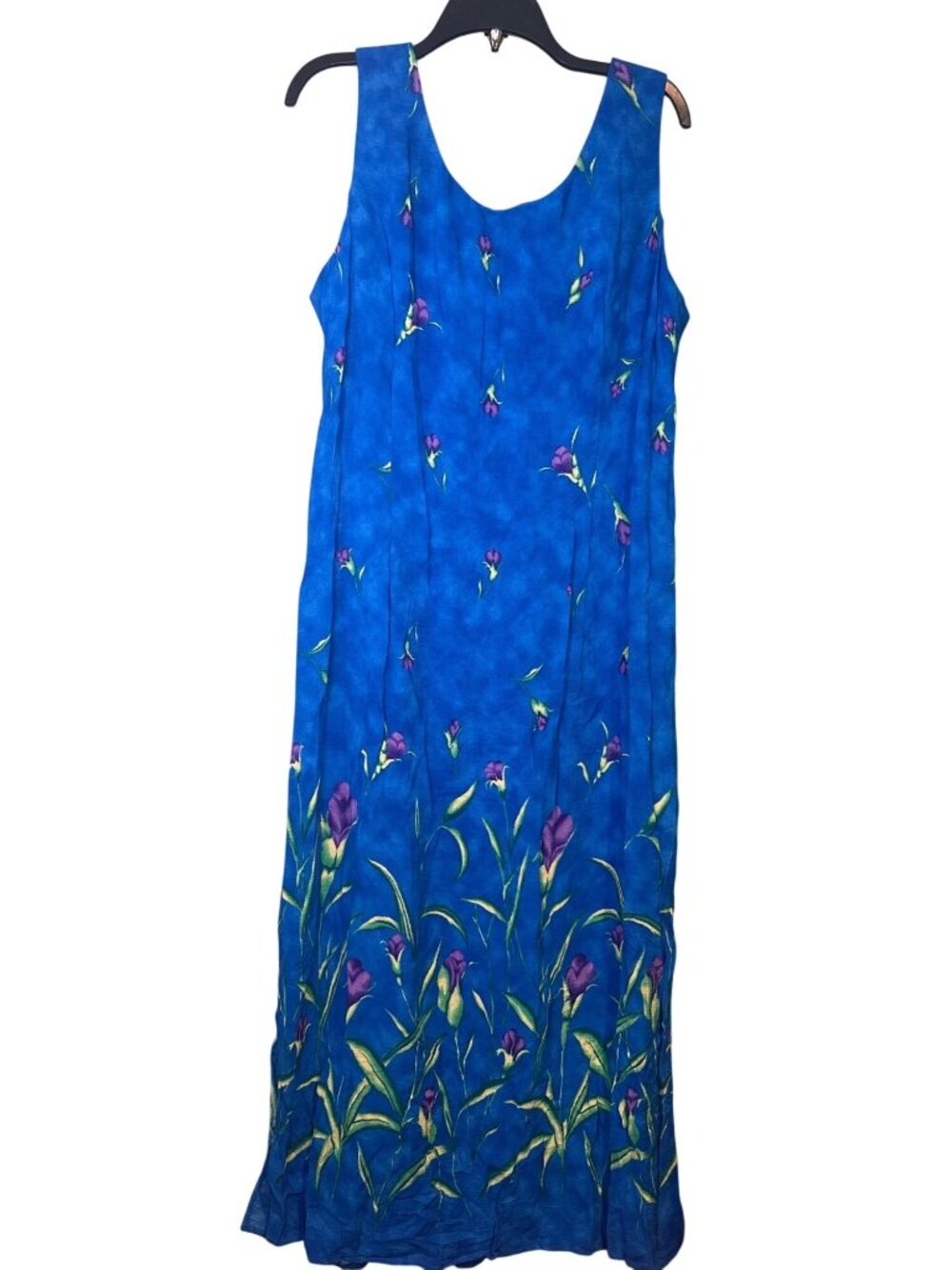 S.L. Fashions Women’s Size 18 Blue Floral Maxi Dress Cottagecore Grandmacore